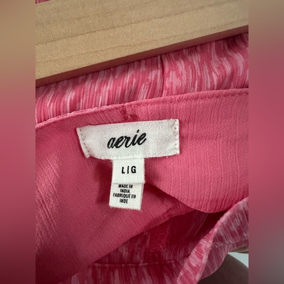 Aerie Pink Ruffled Wrap-Style Mini Skirt - Size L/G - Picture 5 of 5